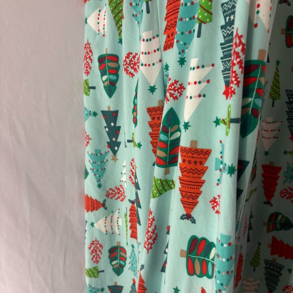 Men's Holiday Tree Print Pajama Set - Light Aqua - Picture 5 of 6